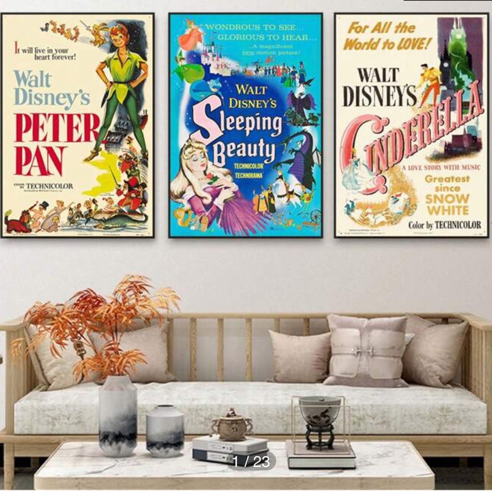 Set of three vintage inspired Disney prints NEW
